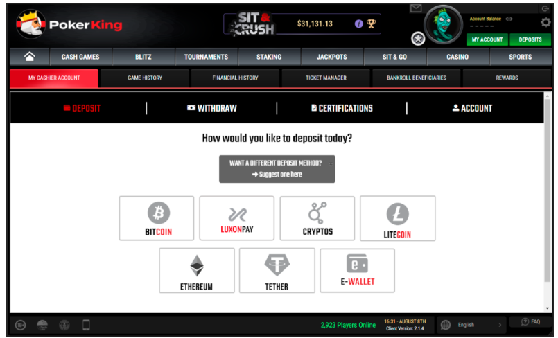 pokerking deposit lobby